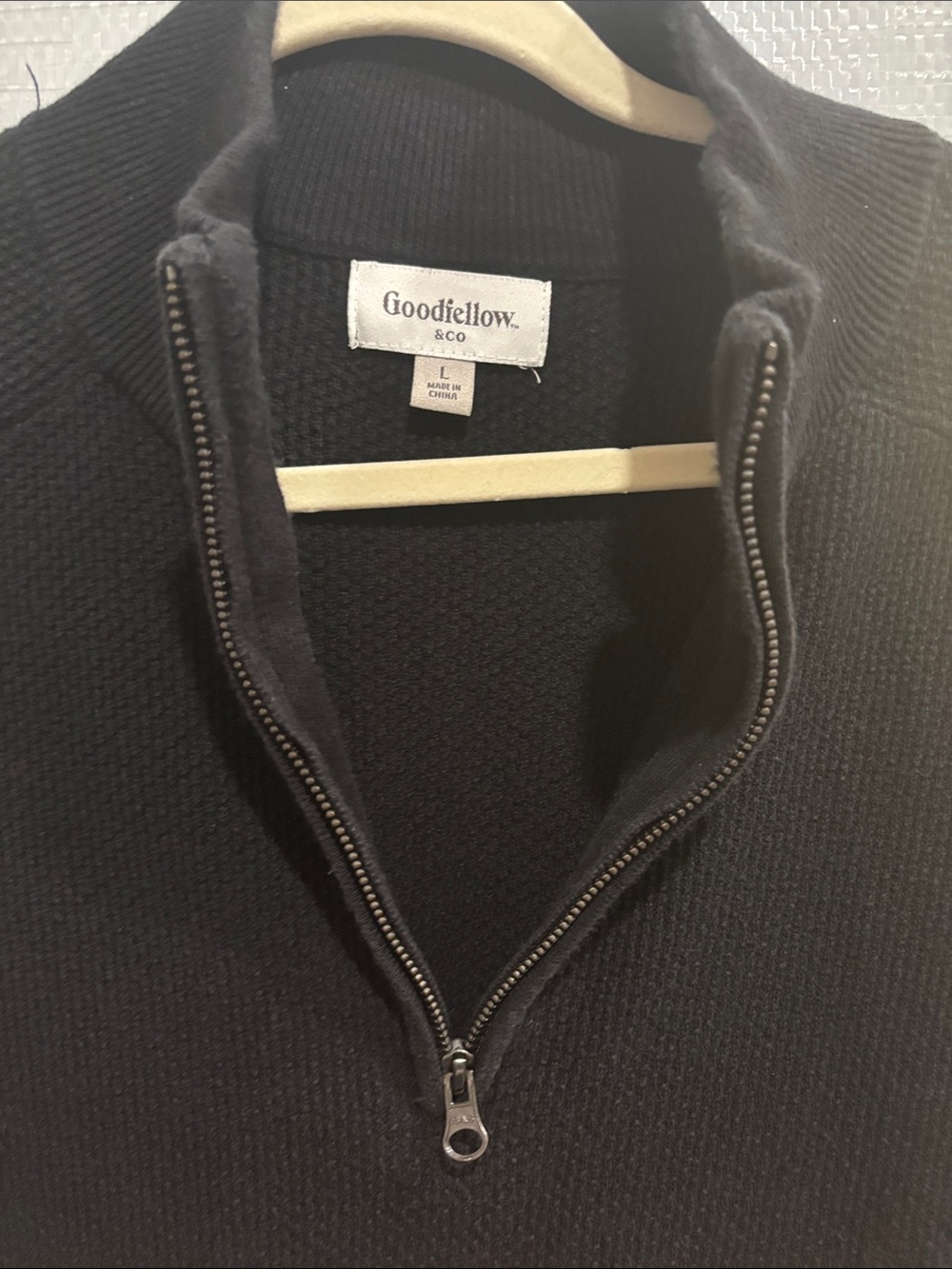 Goodfellow & Co Men’s Black Zip-Neck Knit Sweater